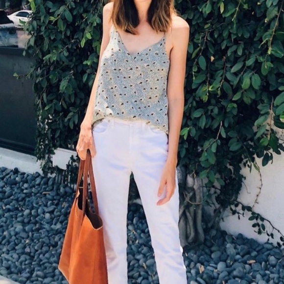 Anthropologie Floreat peach/navy blue on cream adjustable spaghetti stra… - Picture 3 of 16